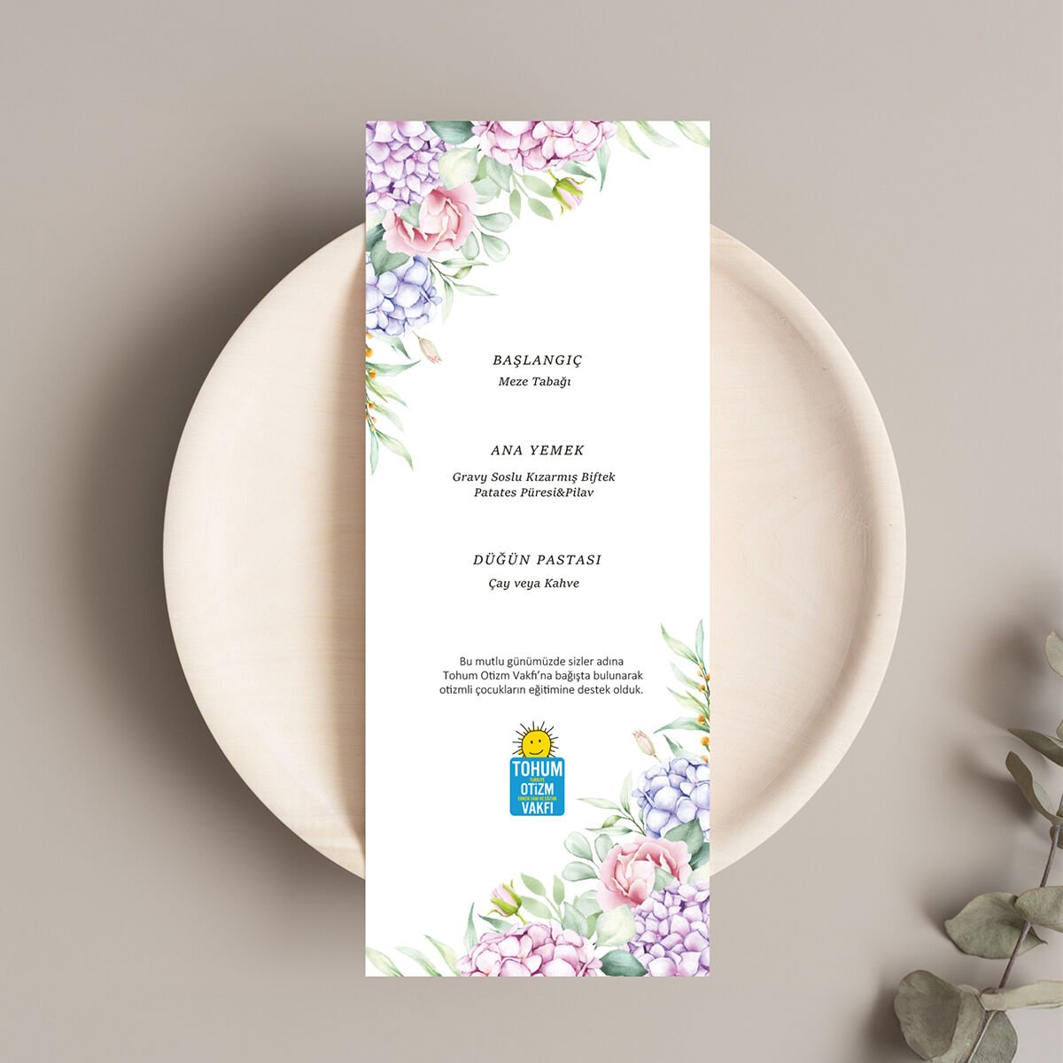 Menü Kartı | Ortanca Çiçek